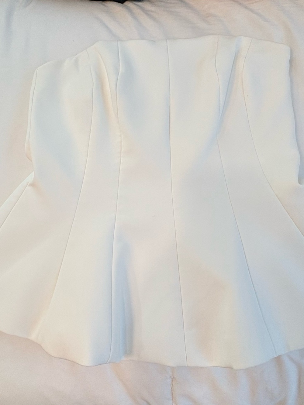 Zara White Strapless Peplum Bustier